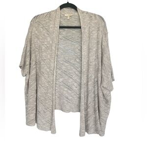 EILEEN FISHER Open Front Short Sleeve Sweater Size Medium